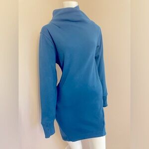 Athleta Cozy Karma Mock Neck Dress Dark Sardinia Blue Size XS